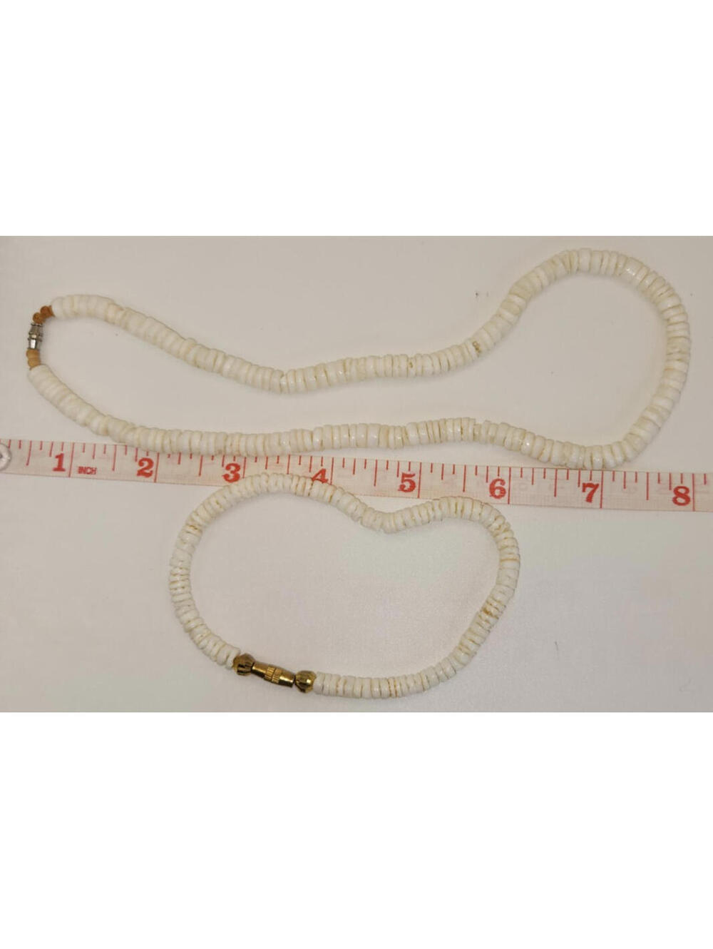 Boho, Beach, Cruse, Vacation Triple Strand PUKA Shell Beaded Necklace, Bracelet